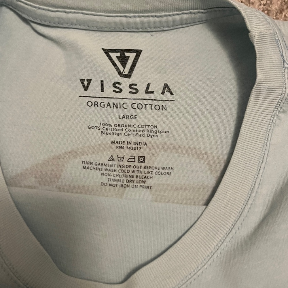 VISSLA Men's Pale Blue Pocket Tee size large - Picture 3 of 6